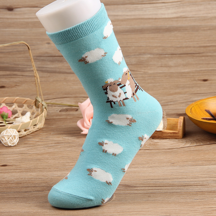 Popular Personality Korean Style Mid-calf Female Cotton Socks