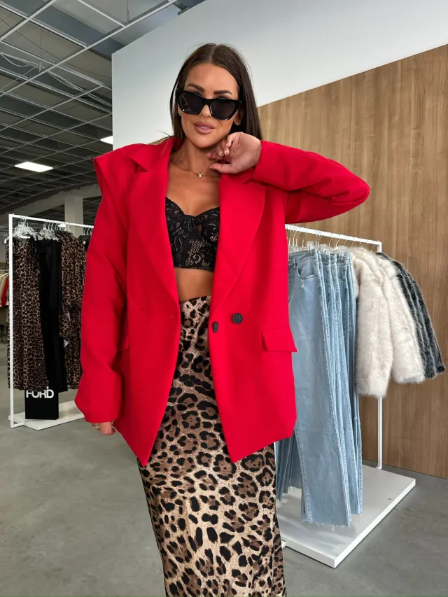 Solid Color Fashion Casual Small Suit Coat For Women Red - Shop at LoveMi