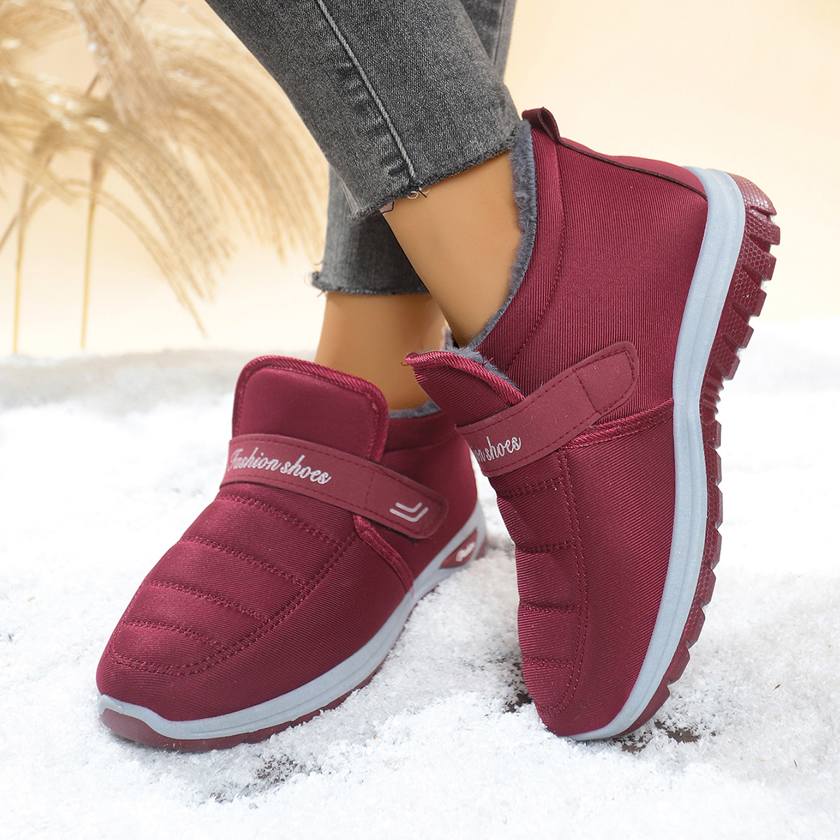 Fleece-Lined Insulated Snow Boots