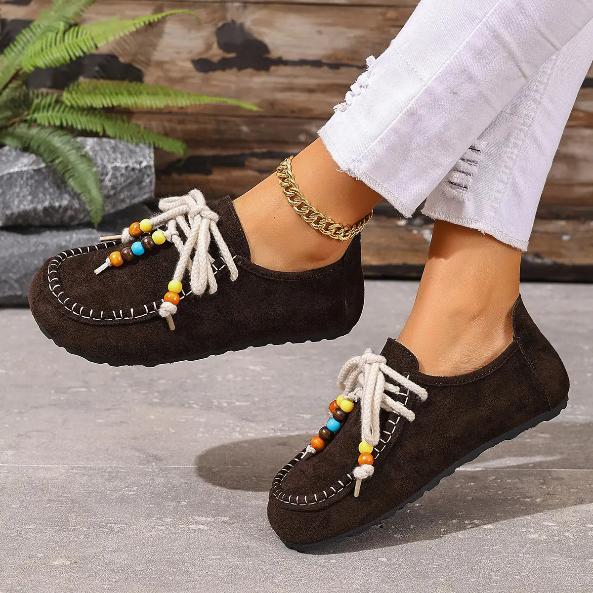 Plus-size Vintage Birkenstock-style Suede Casual Loafers