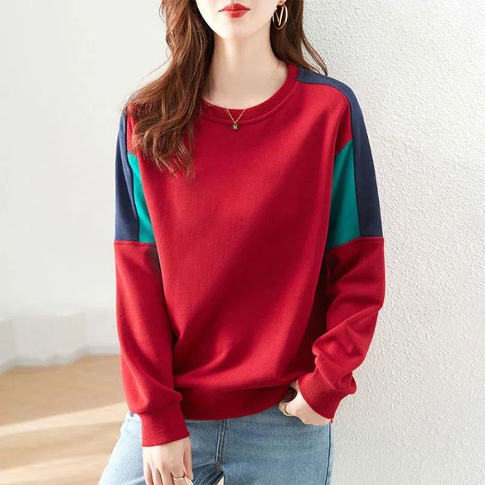 Loose-fit Korean-style Women's Hoodie Without A Hood