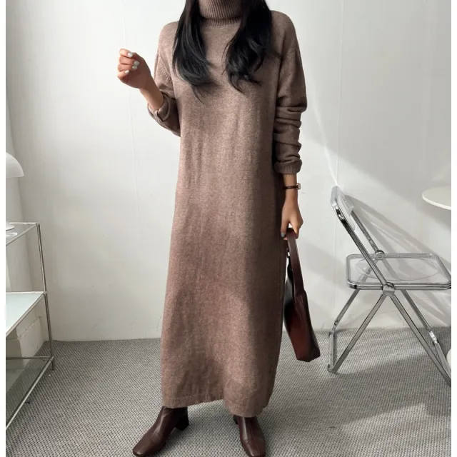Women's Autumn Dress Worn Under A Coat Khaki - Shop at LoveMi