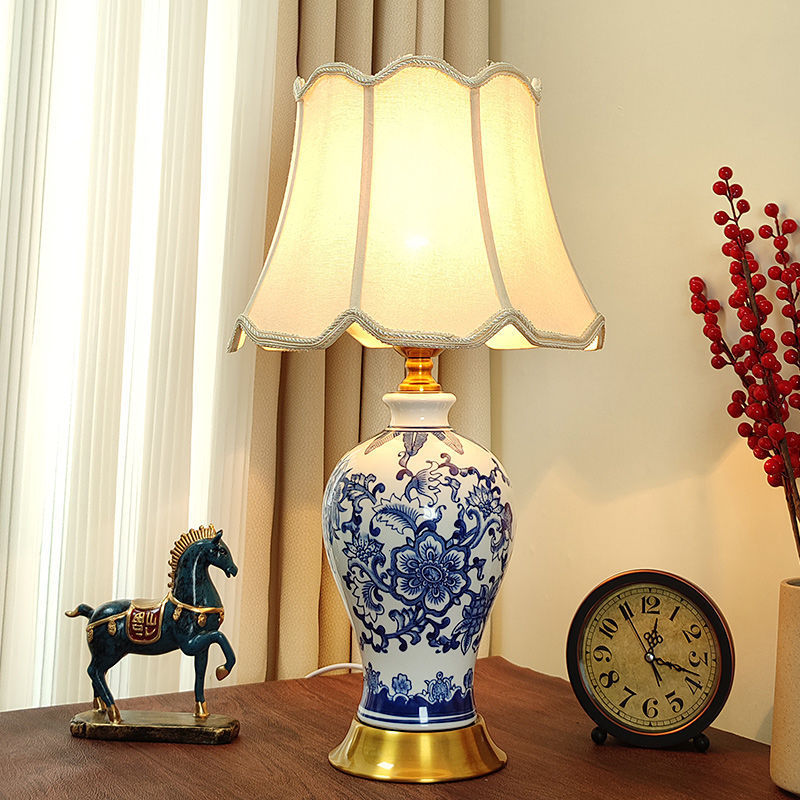 Ceramic Table Lamp with Fabric Shade, picture 6 of 6