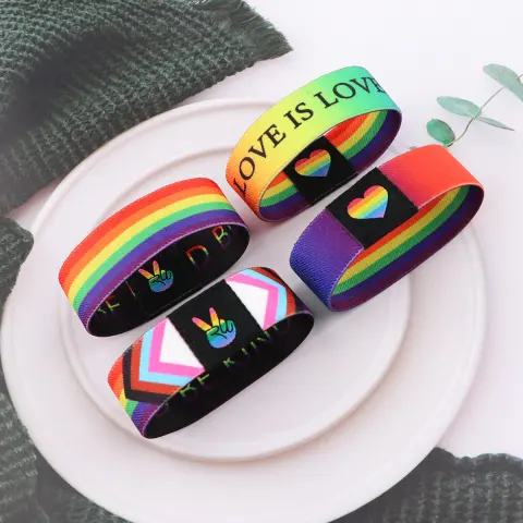 Colorful Puzzle Elastic Wrist Strap Care Autism Sports Cartoon