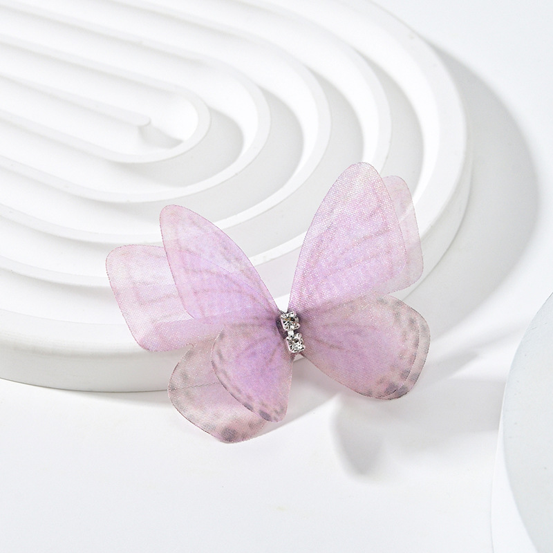 DIY Handmade Double-layer Mesh Laminate Double Diamond Mesh Floral Print Butterfly Jewelry Headdress