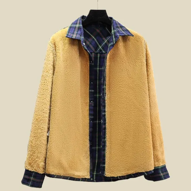 Fleece Lined Thickened Plus Size Plaid Shirt For Women W88987 3Xl - Shop at LoveMi
