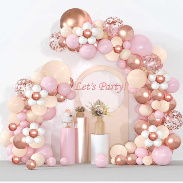 Rose gold balloon garland arch kit metallic rose gold