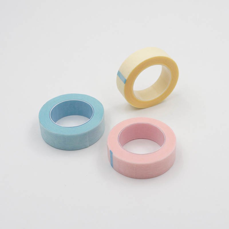 Pink And Yellow Non-woven Fabric Tape Used For Eyelash Extensions