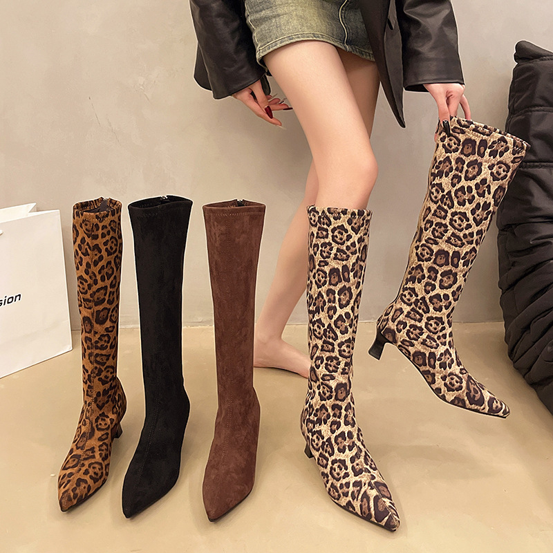 Womens Pointed-toe Slimming Fashionable Versatile Thigh-high Boots