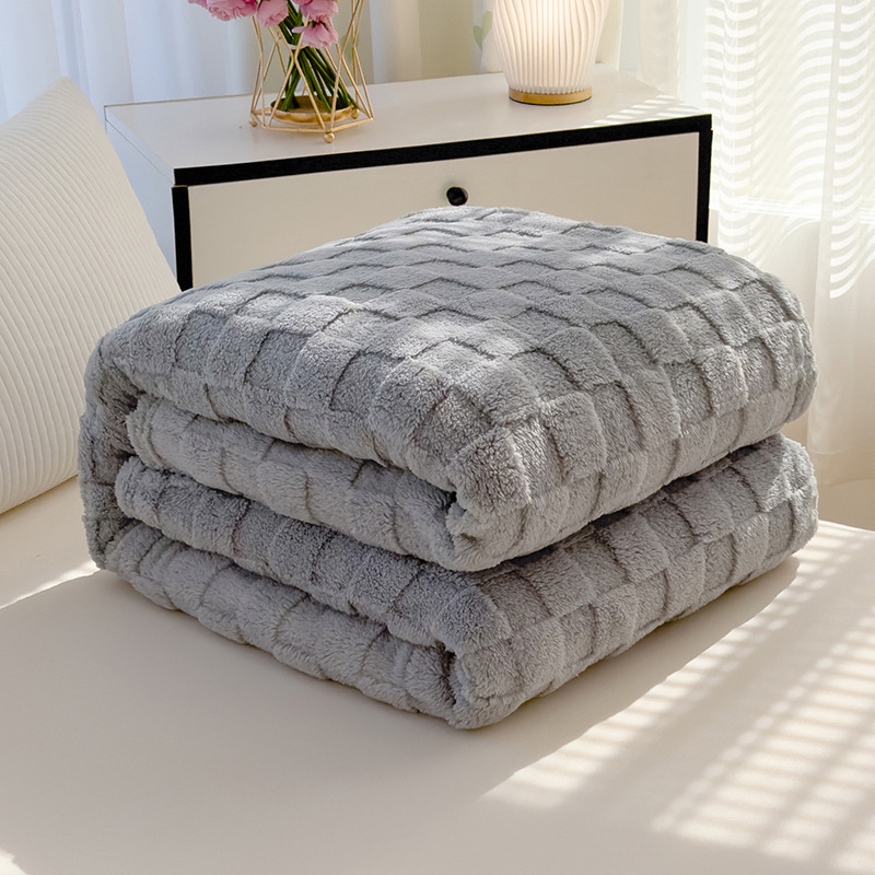 Household Waffle-pattern Flannel Casual Blanket