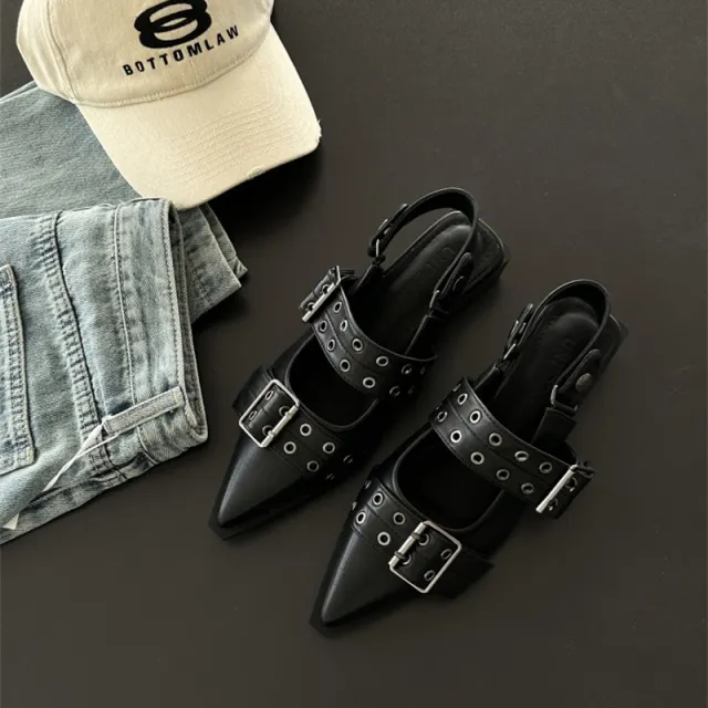 French Classic Style Pointed Mary Jane Shoes Black - Shop at LoveMi