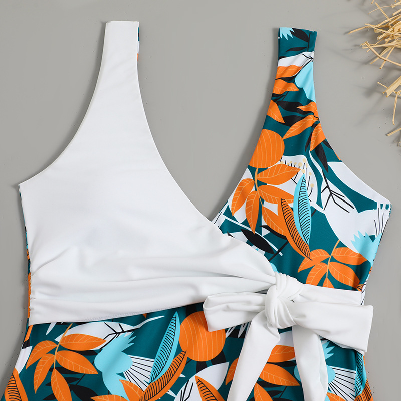 Women's High Waist Polyester Printed One-piece Bikini - Image 17