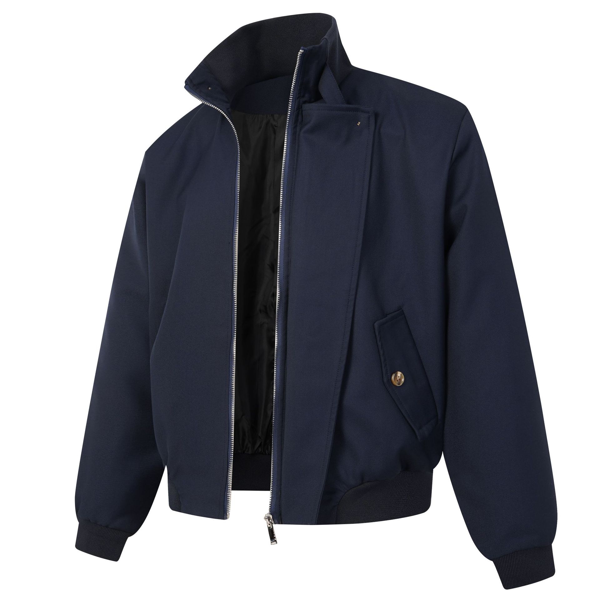 Jachetă americană retro Harrington pentru bărbați - Mantou de zbor cu guler scurt și larg - Unisex Cleanfit Streetwear Outerwear for Casual Daily Wear