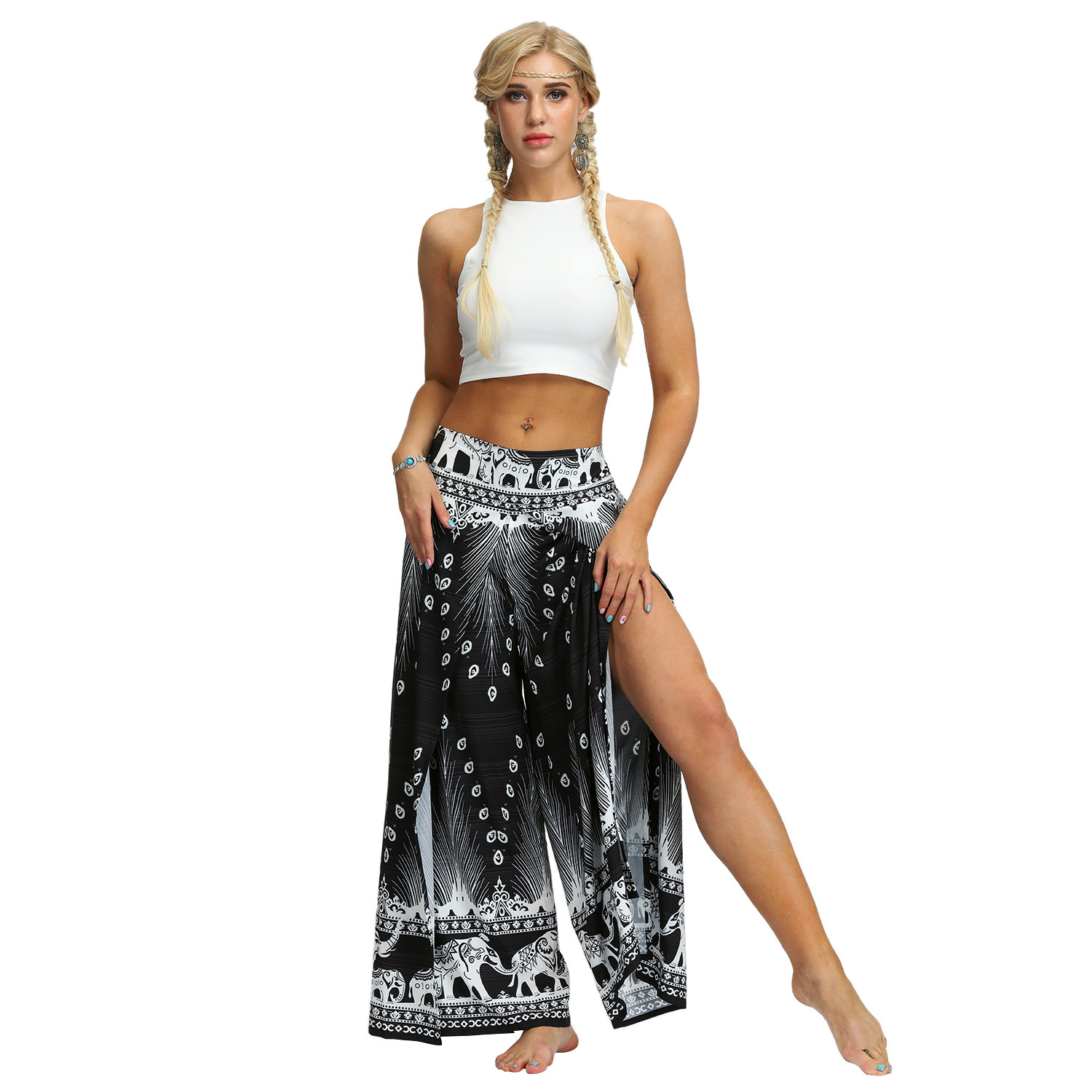 Title 11, Digital Print High Waist Wide Leg Yoga Pants Fa...