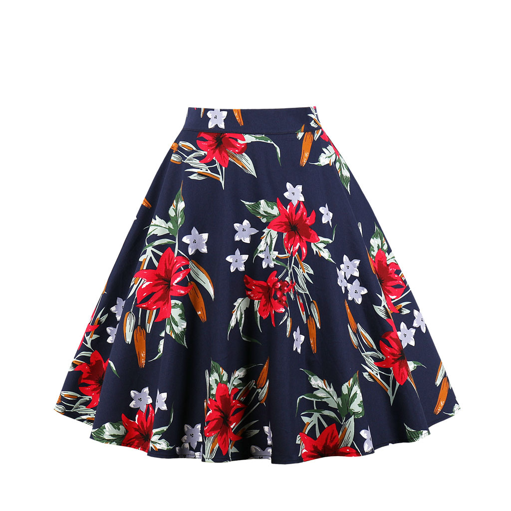 Title 4, A-line skirt featuring a rose flower and animal...