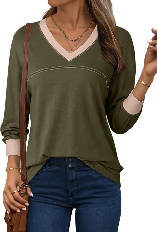 Thin Top Casual All matching Women Army Green - Shop at LoveMi