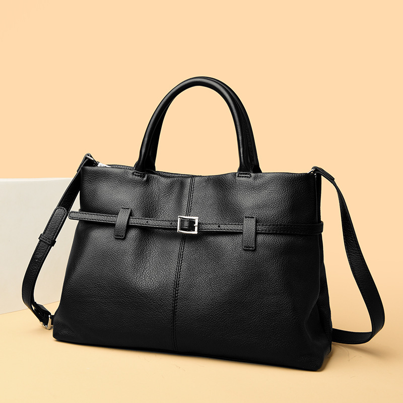 Womens Genuine Leather Handbag Large-capacity Tote Bag