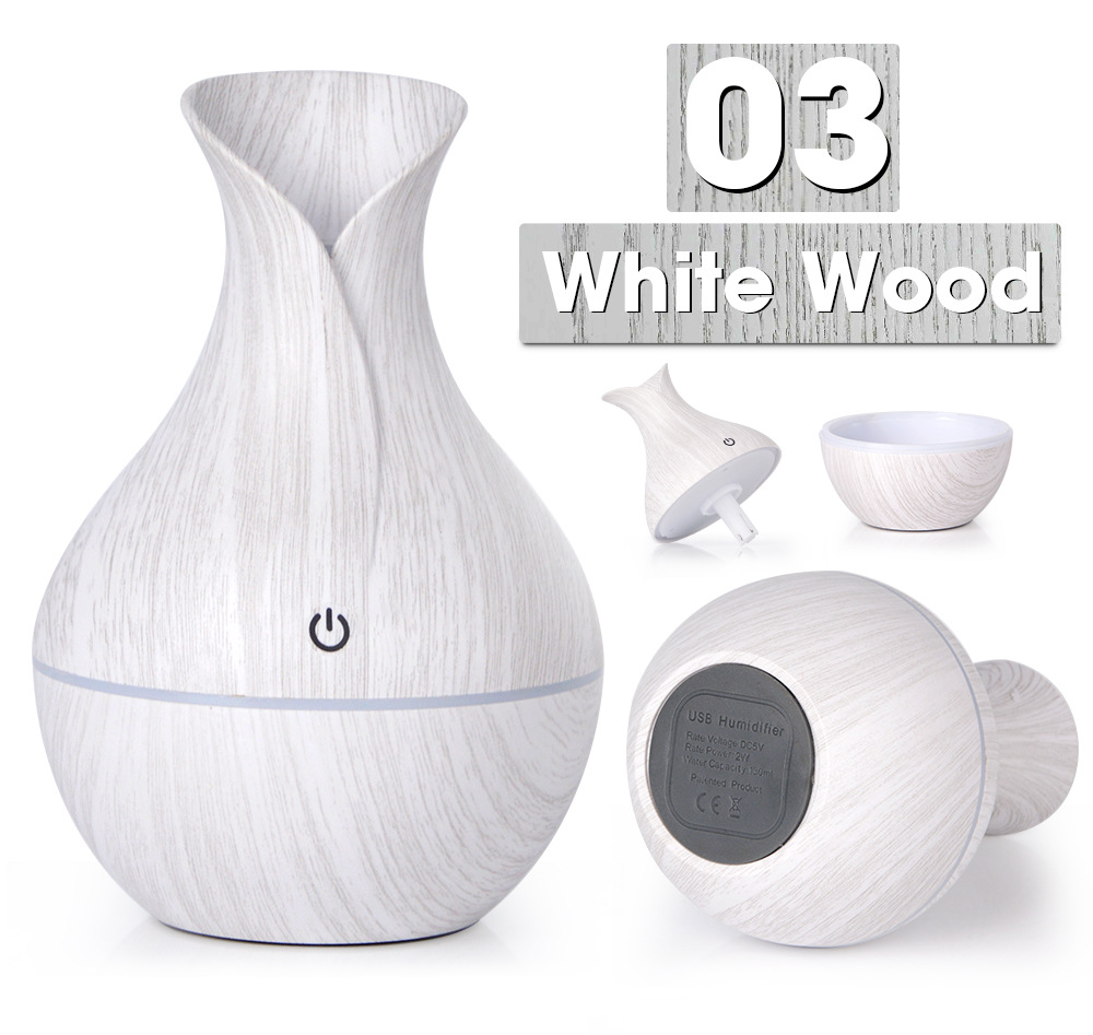 Vase White Wood Grain