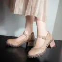 British-style Retro Artistic Chic Chunky-heeled Low-cut Womens Shoes view 8