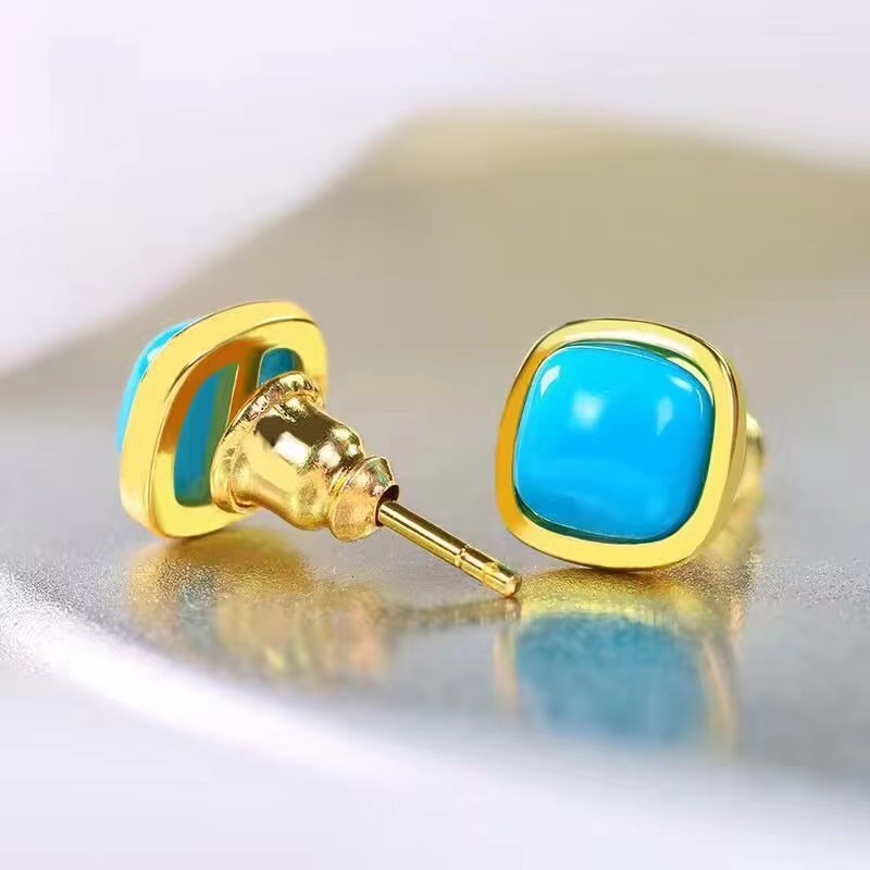 Retro Minority Fashion Turquoise Stud Earrings For Women