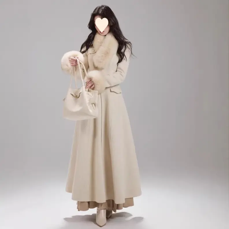 Cinched-waist Double-faced Wool Coat