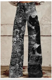 3D Thermal Transfer Speaker Simulation Denim Loose Pants Z19 - Shop at LoveMi