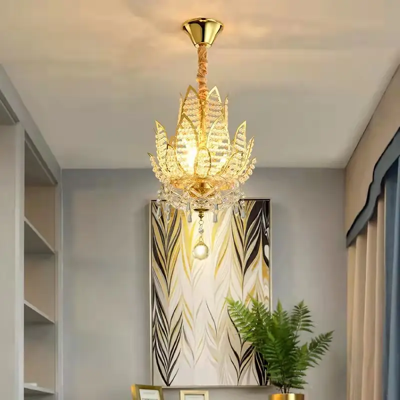 Lotus Zen Golden Crystal Lamp