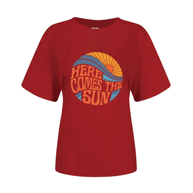 Printed Men's And Women's Loose Short sleeved T shirt Red - Shop at LoveMi