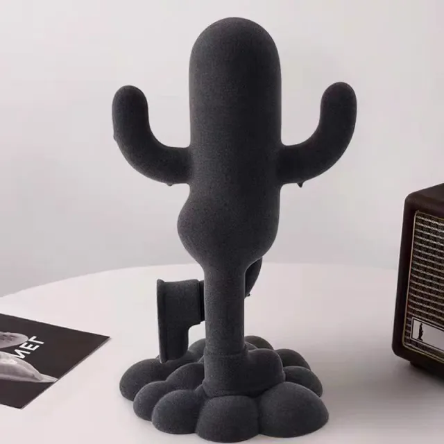 Funny Human shaped Cactus Flocking Crafts Ornaments Dark Gray - Shop at LoveMi
