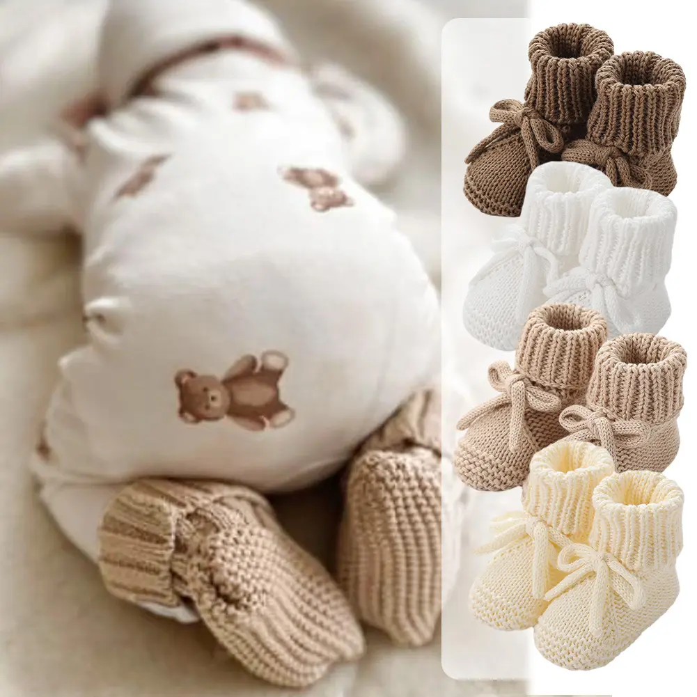 Bow-tie Strap Knitted Toddler Shoes
