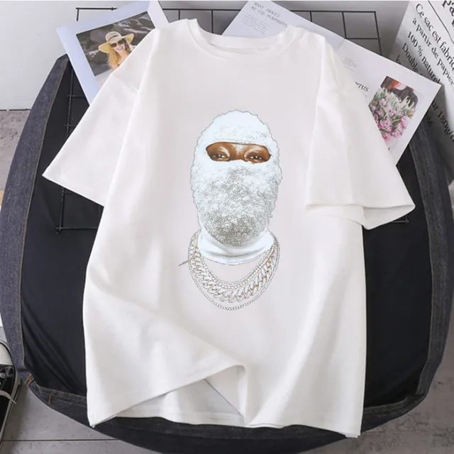 Black Short sleeved T shirt Women's Spring And Summer American Street Personality Loose Top Wear White - Shop at LoveMi