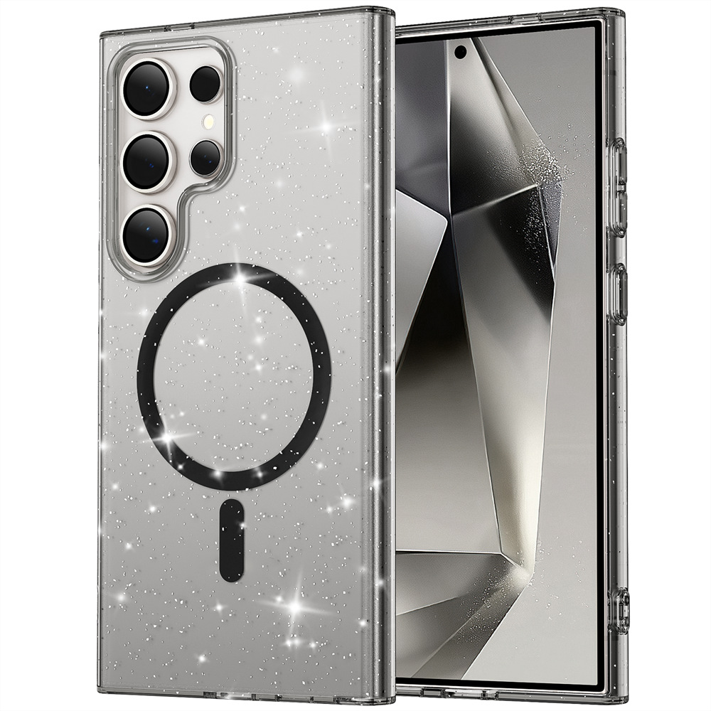 S25 Ultra Phone Case Shimmering Powder Finish, Yellow-resistance