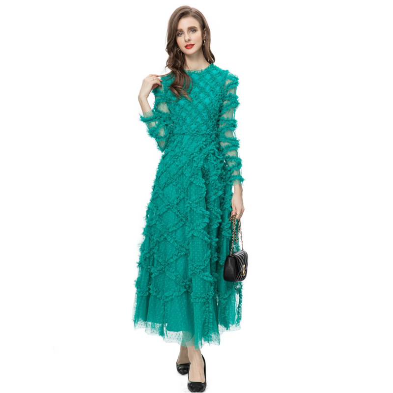 Fashion Women's Wear Ruffled Formal Dress
