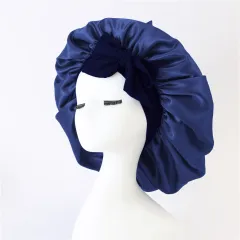 Satin Ribbon Round Hat Bow Imitation Silk Beauty And Hair Care - Navy - View 1