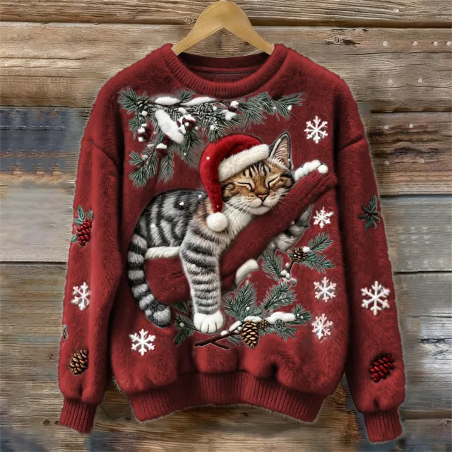 Women's Christmas Crew neck Patterned Top Mfh4Xicg1Yxk909 L - Shop at LoveMi