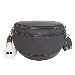 New Wide Shoulder Strap Fashion Shoulder Bag For Women - Grey - View 1