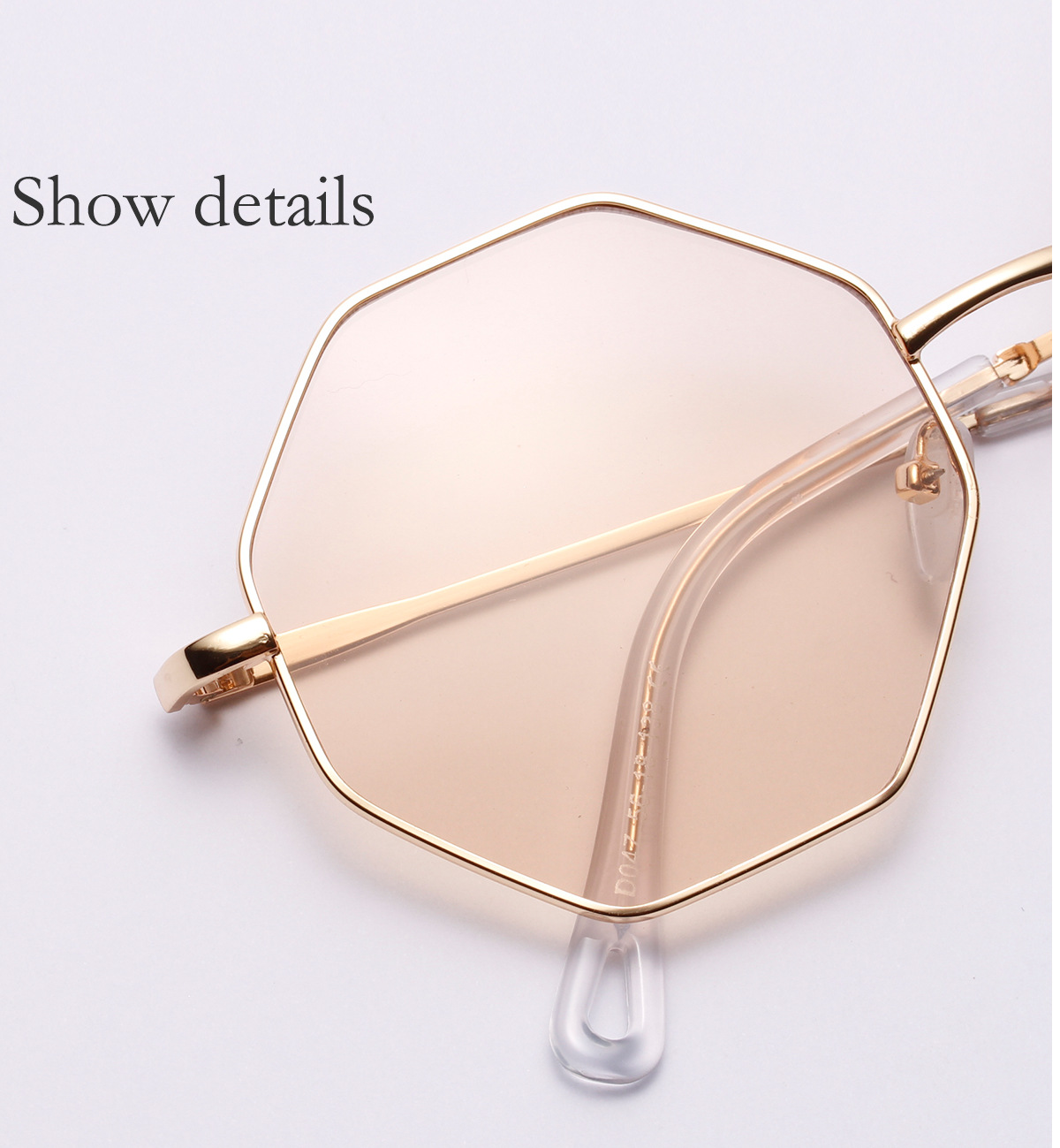 Title 2, Diamond Polygon Color Clear Lens Sunglasses