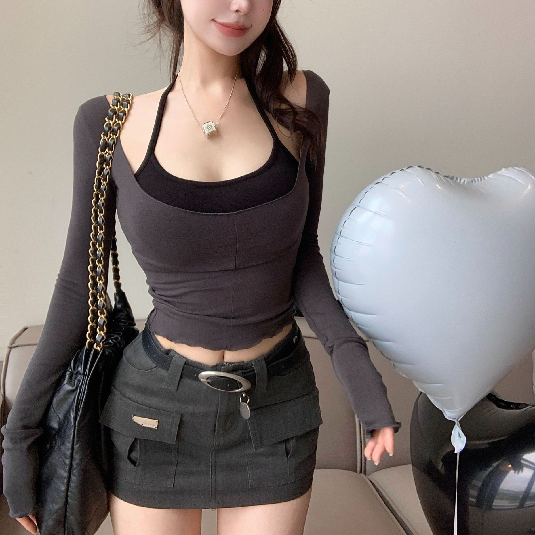 Early Autumn Inner Halter Vest Outer Tops