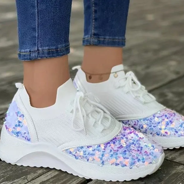 European And American Fashion Casual Shoes With Round Toe Pumps - White