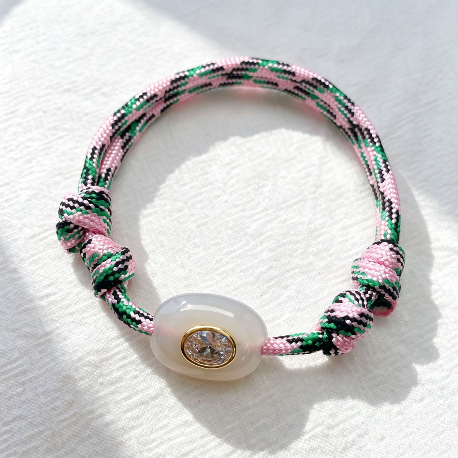 Natural Stone Evil Eye Braided Bracelet, picture 3 of 8