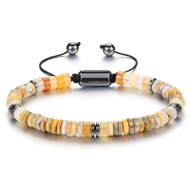 Natural Agate And Black Magnet Stone Bracelet