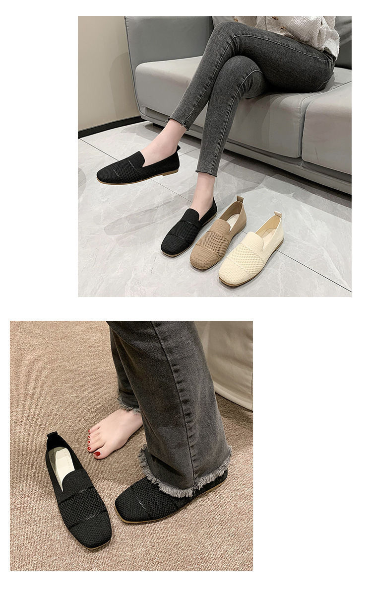 Women's Breathable Flyknit Casual Flat Shoes