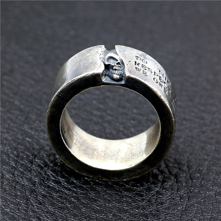925 Sterling Silver Handmade Personalized Minority Retro Trendy Style Unique Texture Carved Couple Rings