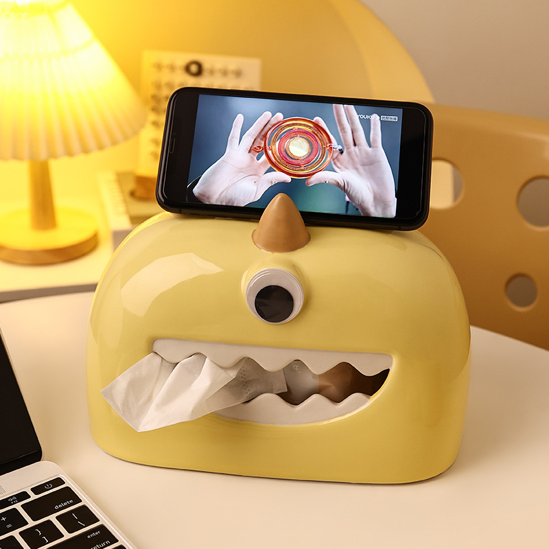 Monster ceramic tissue box table decorative ornaments (egg