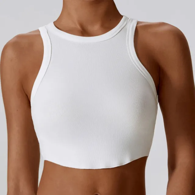 Tight Back Yoga Clothes Breathable Sports I shaped T shirt Inner Match Sleeveless Swan White - Shop at LoveMi
