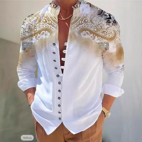 Mens Fashion 3D Printed Shirt Top