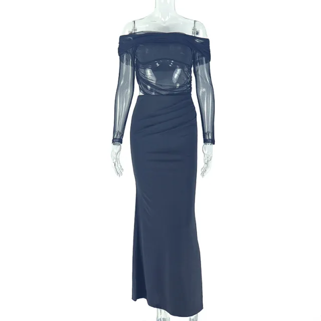 One shoulder Long Sleeve Raglan Trendy Dress Black - Shop at LoveMi