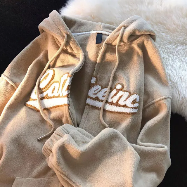 Polar Fleece Hooded Zipper Milky Yellow Sweater Women's Small Fleece lined Cardigan Outerwear Top Yellow - Shop at LoveMi