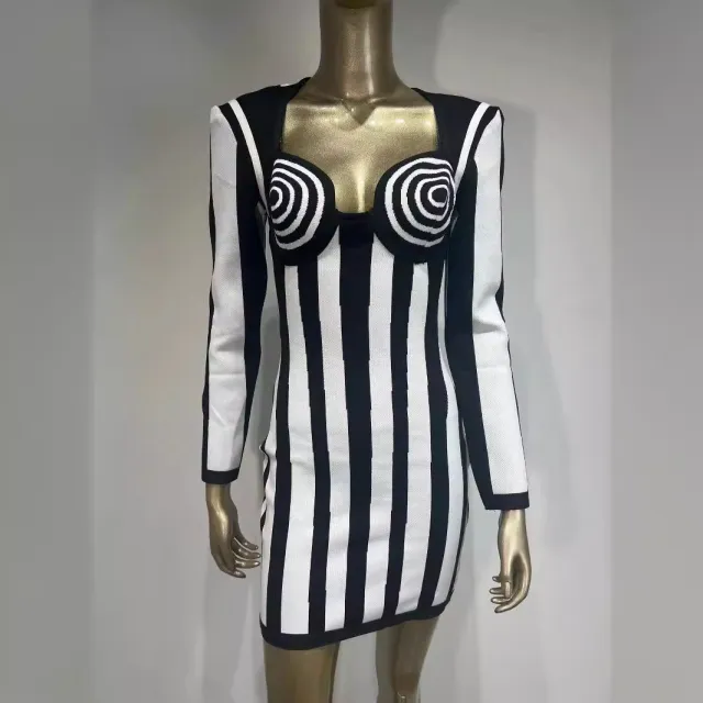 Womens Long sleeve Bandage Bodycon Dress Black - Shop at LoveMi