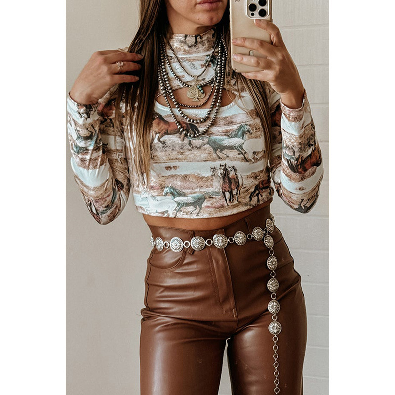 European And American Fashion & Trend Animal Print Long Sleeve